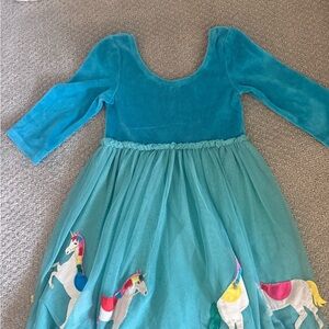 Kids whimsical unicorn Dress - Blue